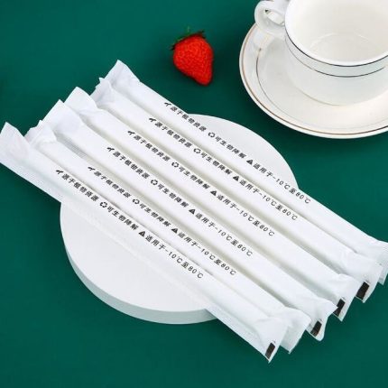 FSC Odorless Plant Based Plastic Straws , White Biodegradable PLA Straws