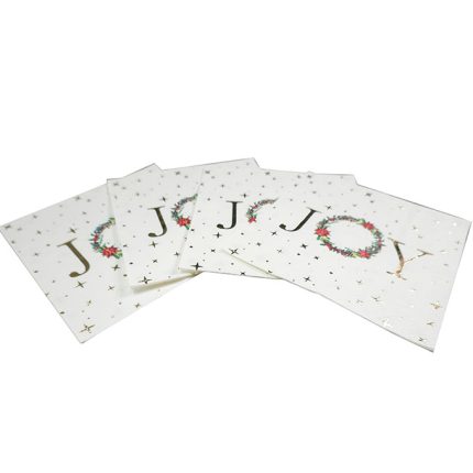 Odorless Durable Christmas Cocktail Napkins , Disposable Patterned Paper Serviettes