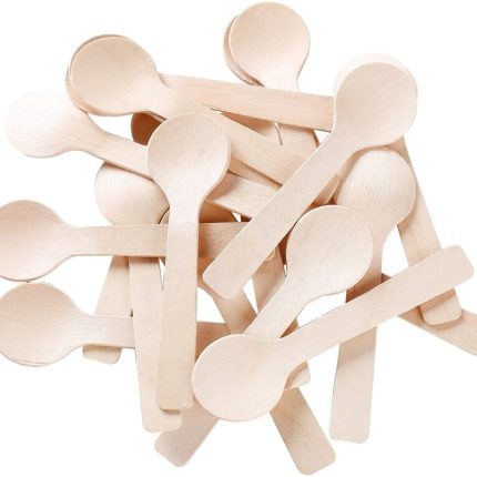 Practical Wood Biodegradable Cutlery Spoon 100mm For Ice Cream